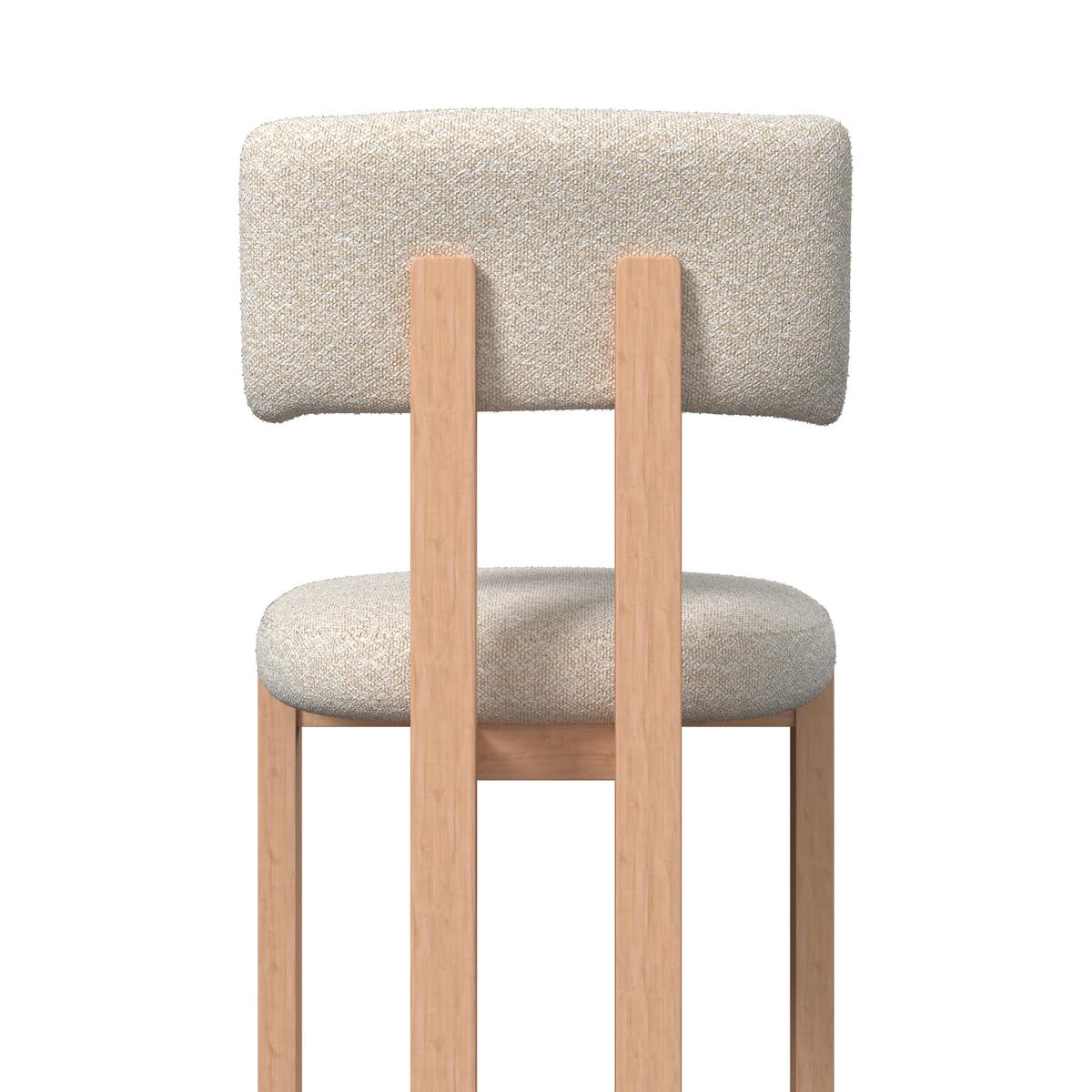 Barhocker Jonna Creme Bouclé Gepolstert - Creme/Naturfarben, MODERN, Holz/Textil (51/102/54cm) - Bessagi Home