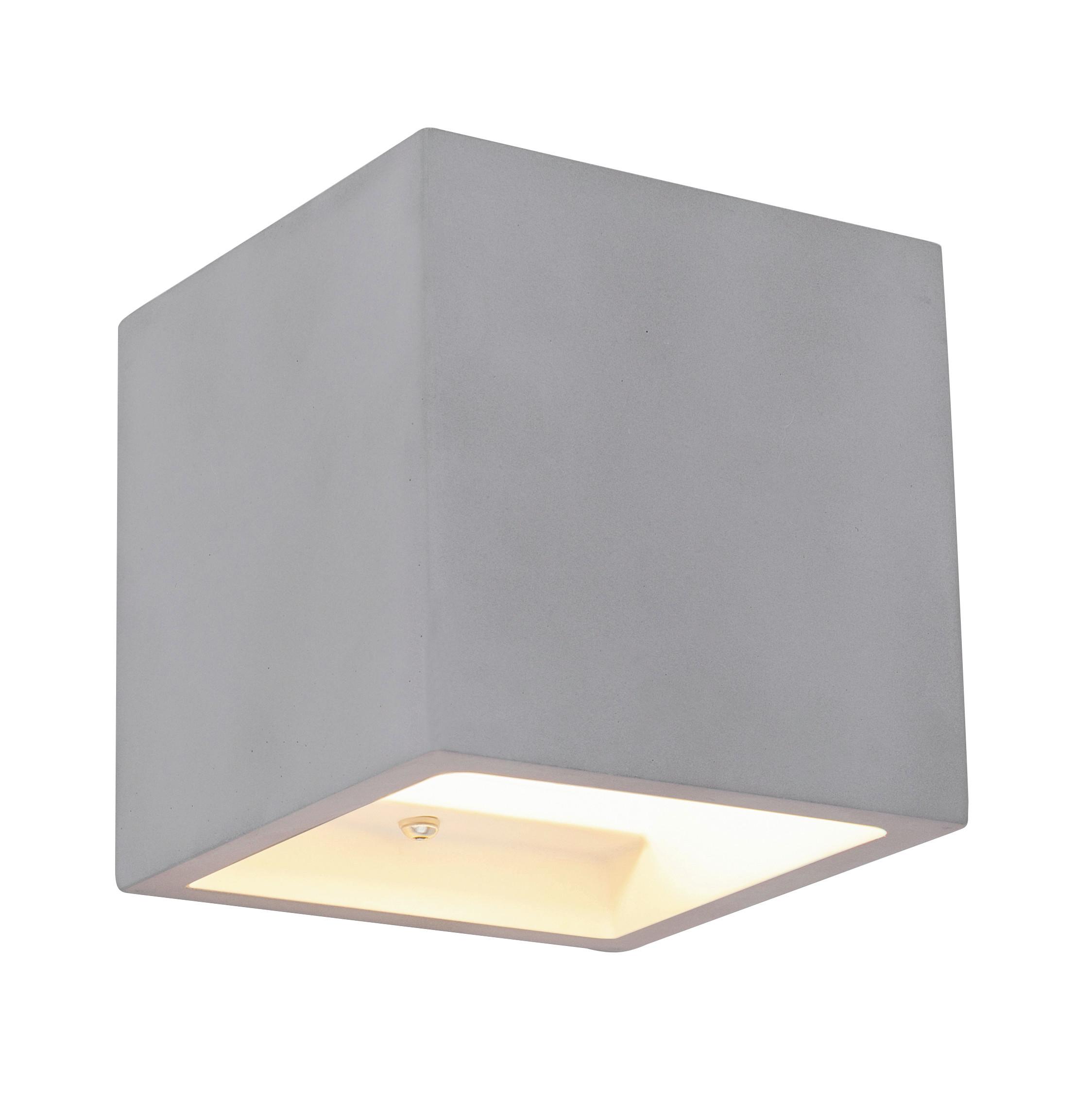 Wandleuchte Timo Grau max. 40 Watt - Grau, Design, Stein (11,5/11,5/11,5cm) - Globo