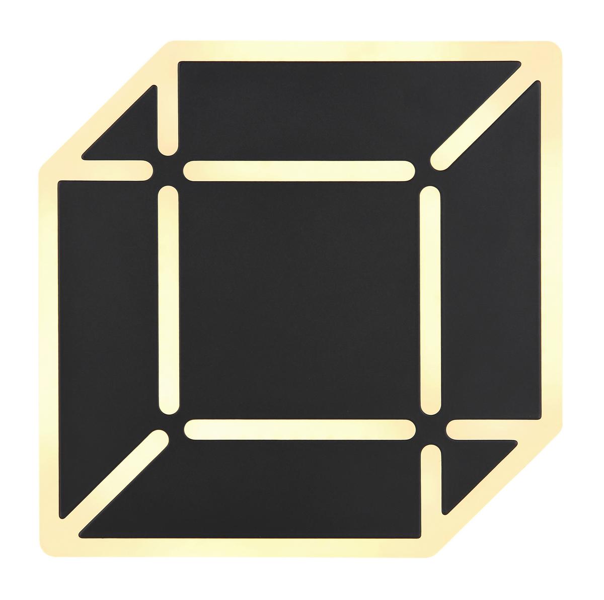 Stenska Led-svetilka Xolli, S Sijalko - črna/opal, Design, kovina/umetna masa (25/4,5/25cm) - Globo