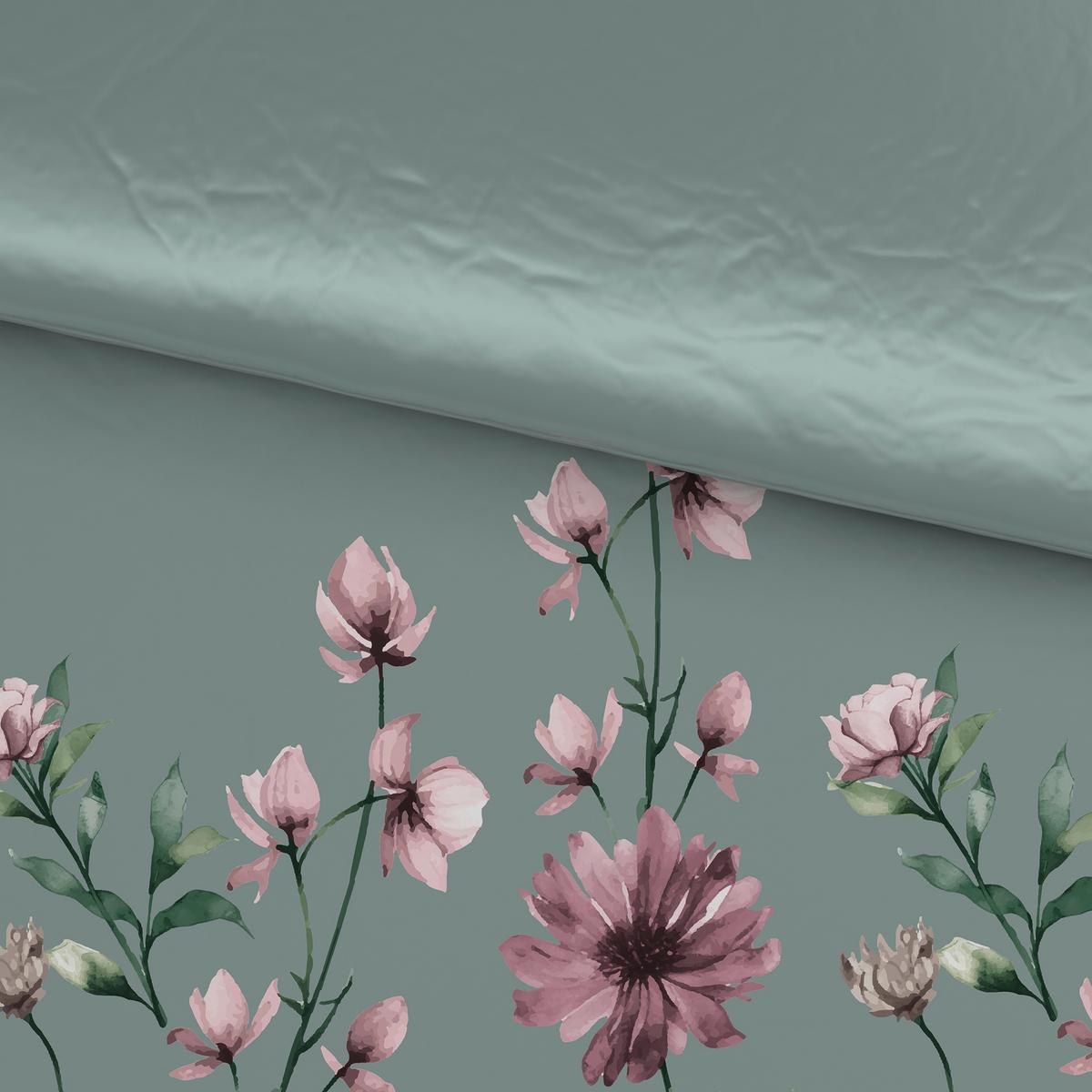 Bettwäsche Wiese XXL Grün ca. 200x200cm - Grau, KONVENTIONELL, Textil (200/200cm) - Mömax