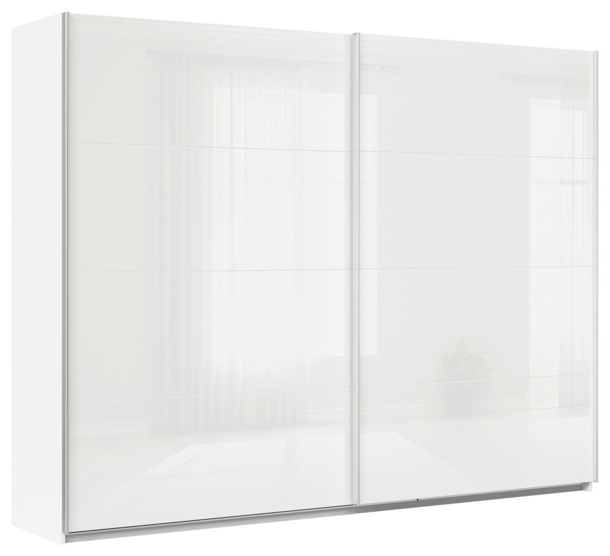 Ormar S Kliznim Vratima Feldkirch - bijela/bijela visoki sjaj, Moderno, staklo/drvni materijal (271/210/62cm) - Modern Living