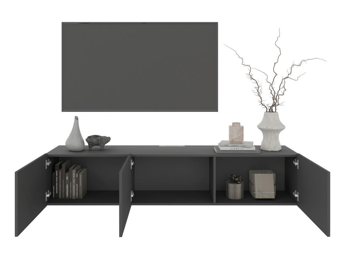 KOMODA NISKA NEWNIQ - antracytowy, Design, materiał drewnopochodny (180/36,7/42cm) - Hom`in