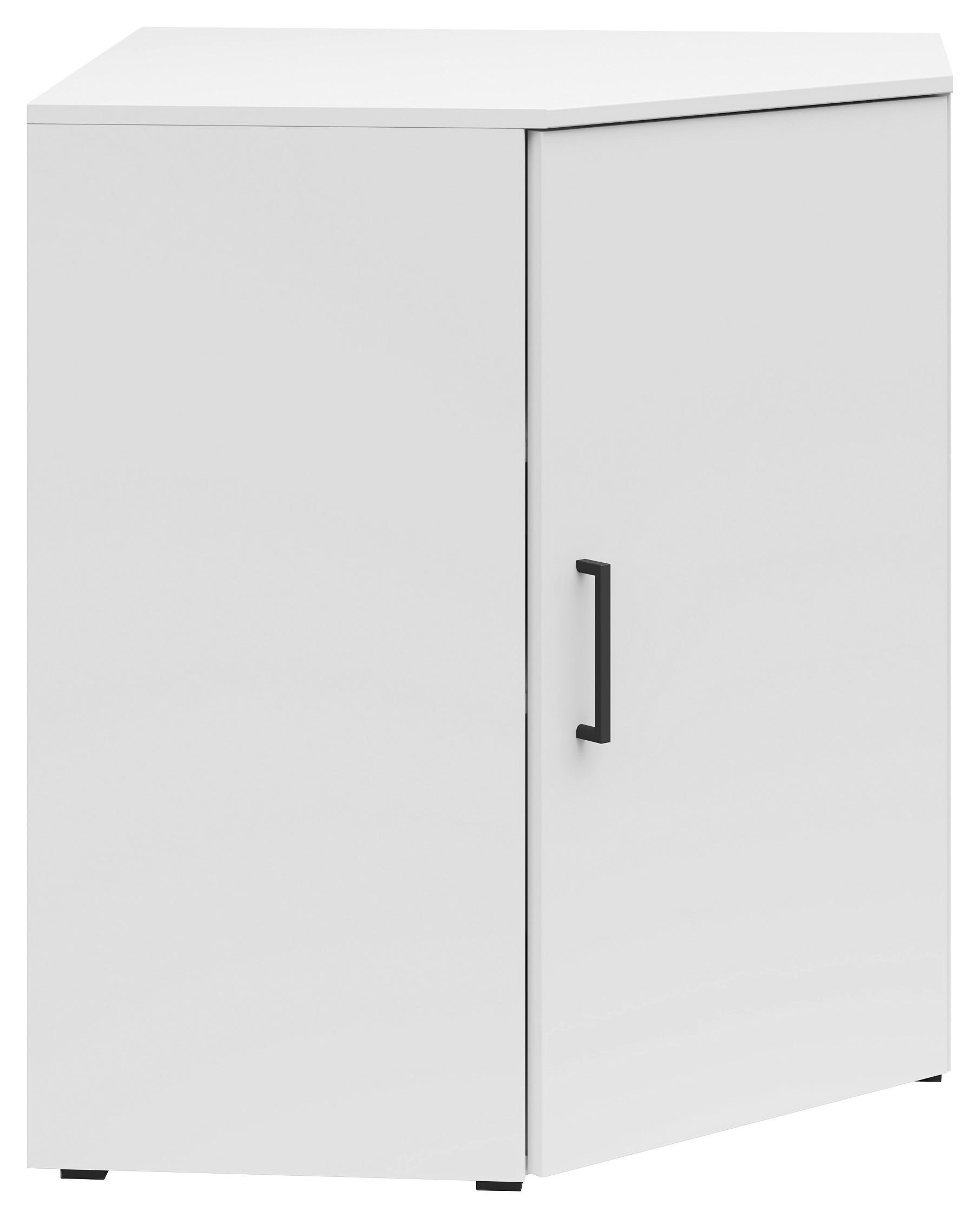 Eckkommode Multistauraum Weiss - Weiss/Anthrazit, Modern, Holzwerkstoff/Kunststoff (71,5/83/71,5cm) - Premium Living