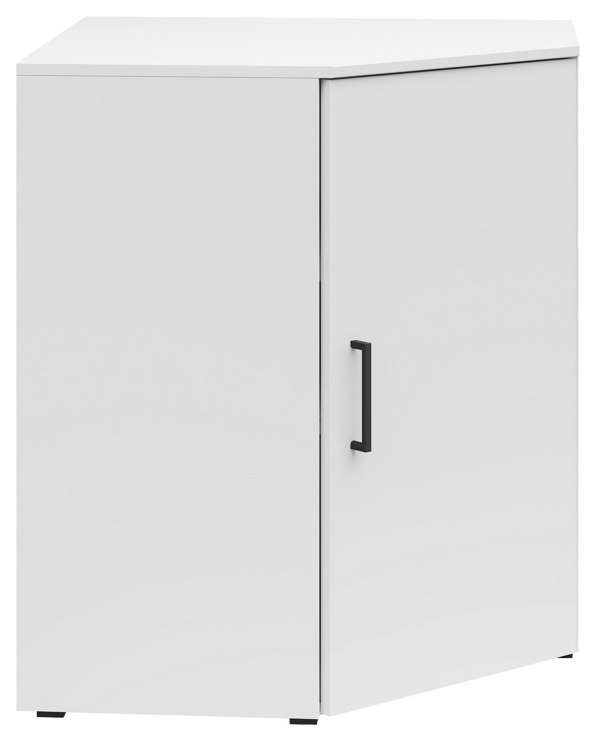 Eckkommode Multistauraum Weiss - Weiss/Anthrazit, Modern, Holzwerkstoff/Kunststoff (71,5/83/71,5cm) - Premium Living