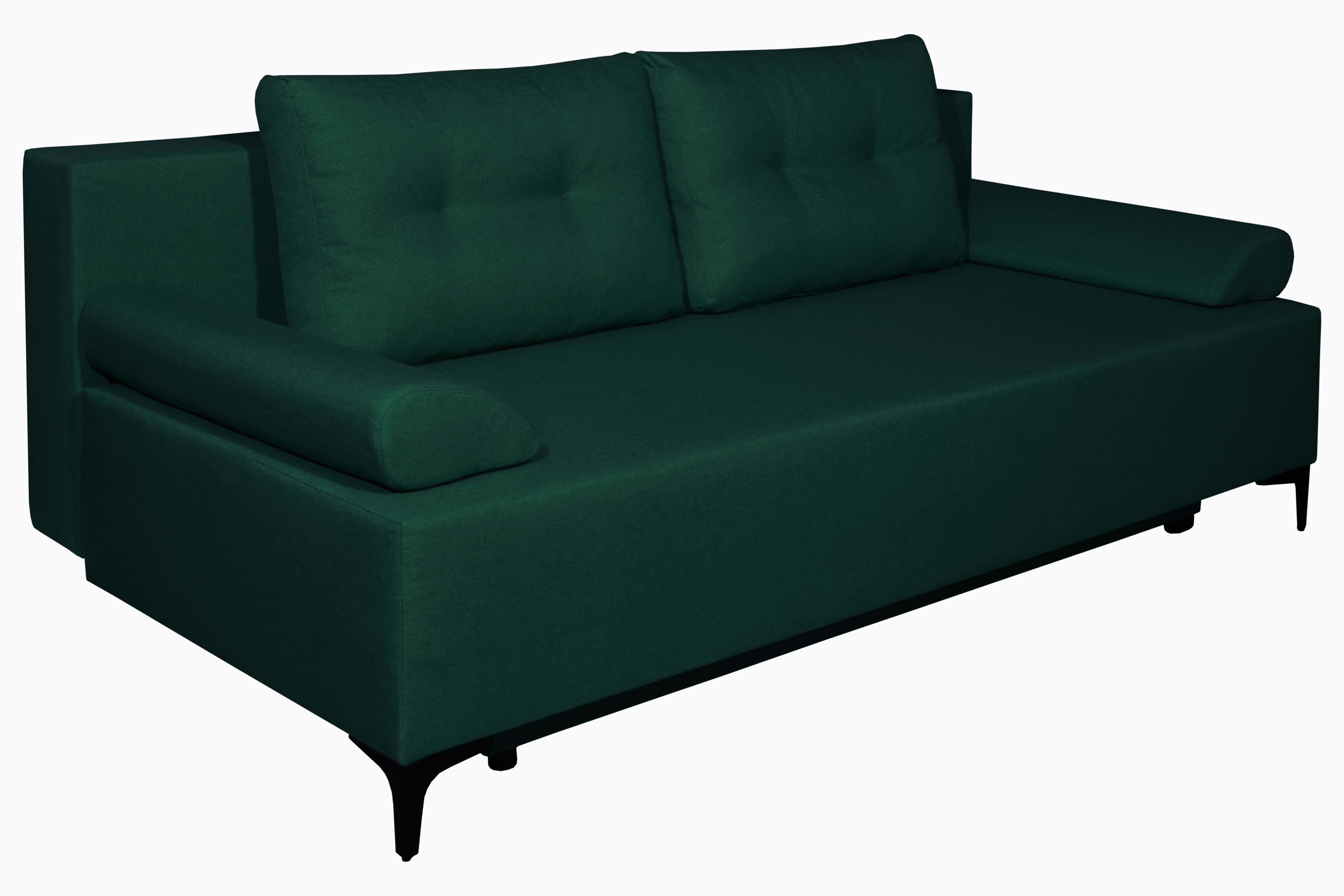Canapea extensibila LONDON - verde închis, Modern, lemn/metal (198/90/101cm) - Modern Living