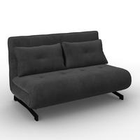 Kanapéágy Luna - fekete/sötétszürke, Modern, textil/fém (142/62/40cm) - Bessagi Home