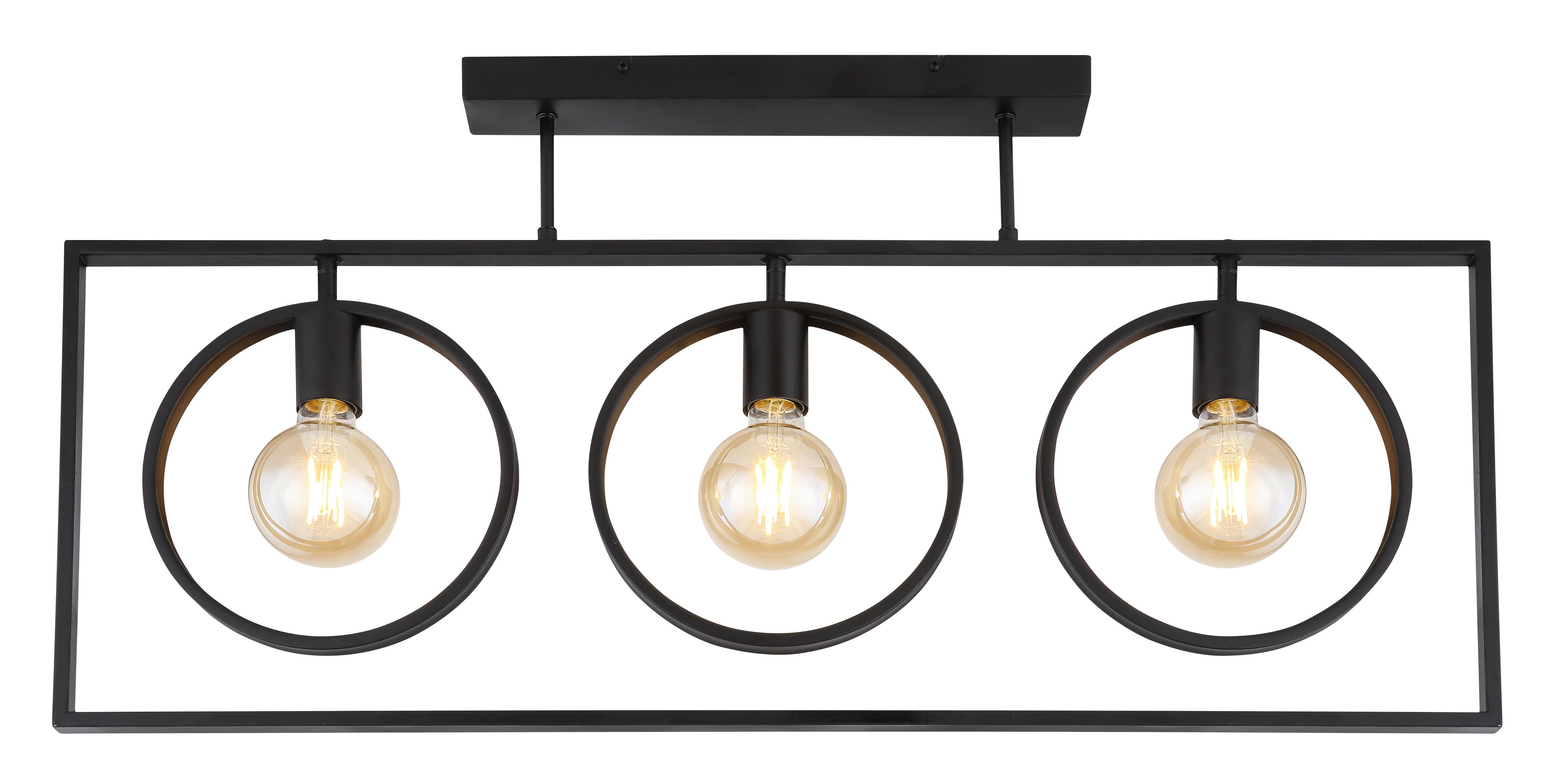 Deckenleuchte 15489D in Schwarz max. 60 Watt - Schwarz, Design, Metall (92/24/45,5cm) - Globo