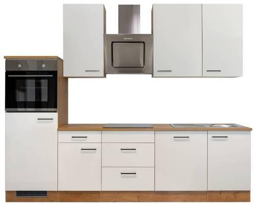 Kuhinjski Blok Z Aparati Avila, Magnolija, Barva Hrasta - magnolija/črna, Moderno, kovina/leseni material (280cm) - FlexWell