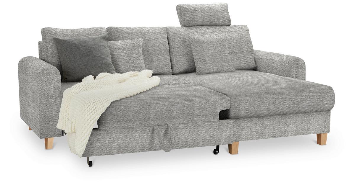 Kutna Garnitura Lille - svijetlo smeđa/svijetlo siva, Moderno, tekstil/drvo (232/110/156cm) - Best Price