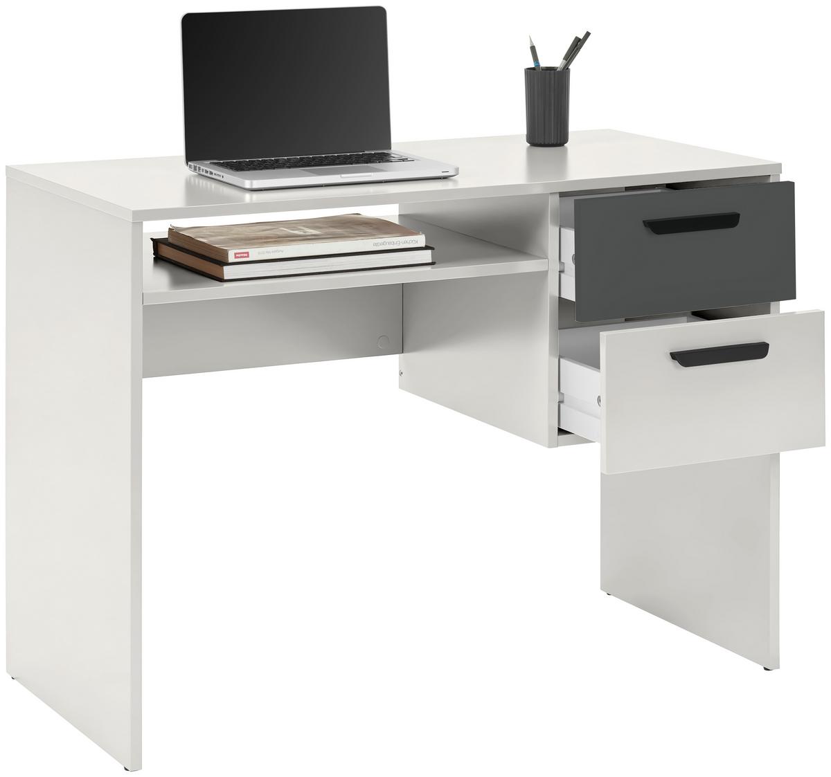 Pisalna Miza Basic Two, Kašmir, Antracit, 100x50 - črna/kašmir, Konvencionalno, umetna masa/leseni material (100/75/50cm)