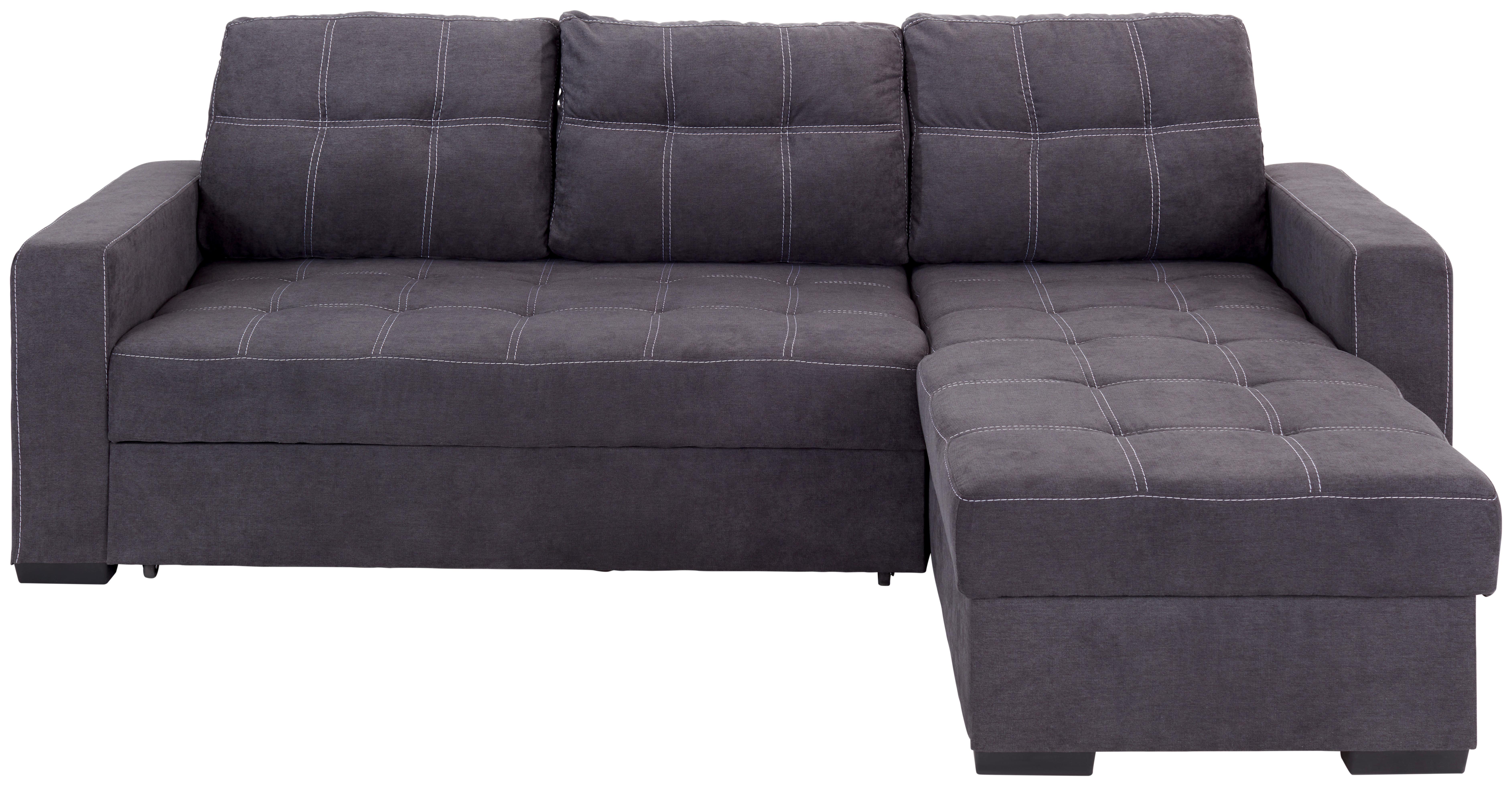 Sedežna Garnitura Mediolan, Z Ležiščem - temno siva/črna, Design, umetna masa/tekstil (240/160cm) - Mömax