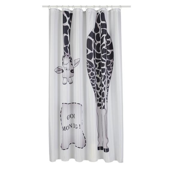 Perdea De Duș Giraffe - alb/gri, textil (180/200cm) - Modern Living