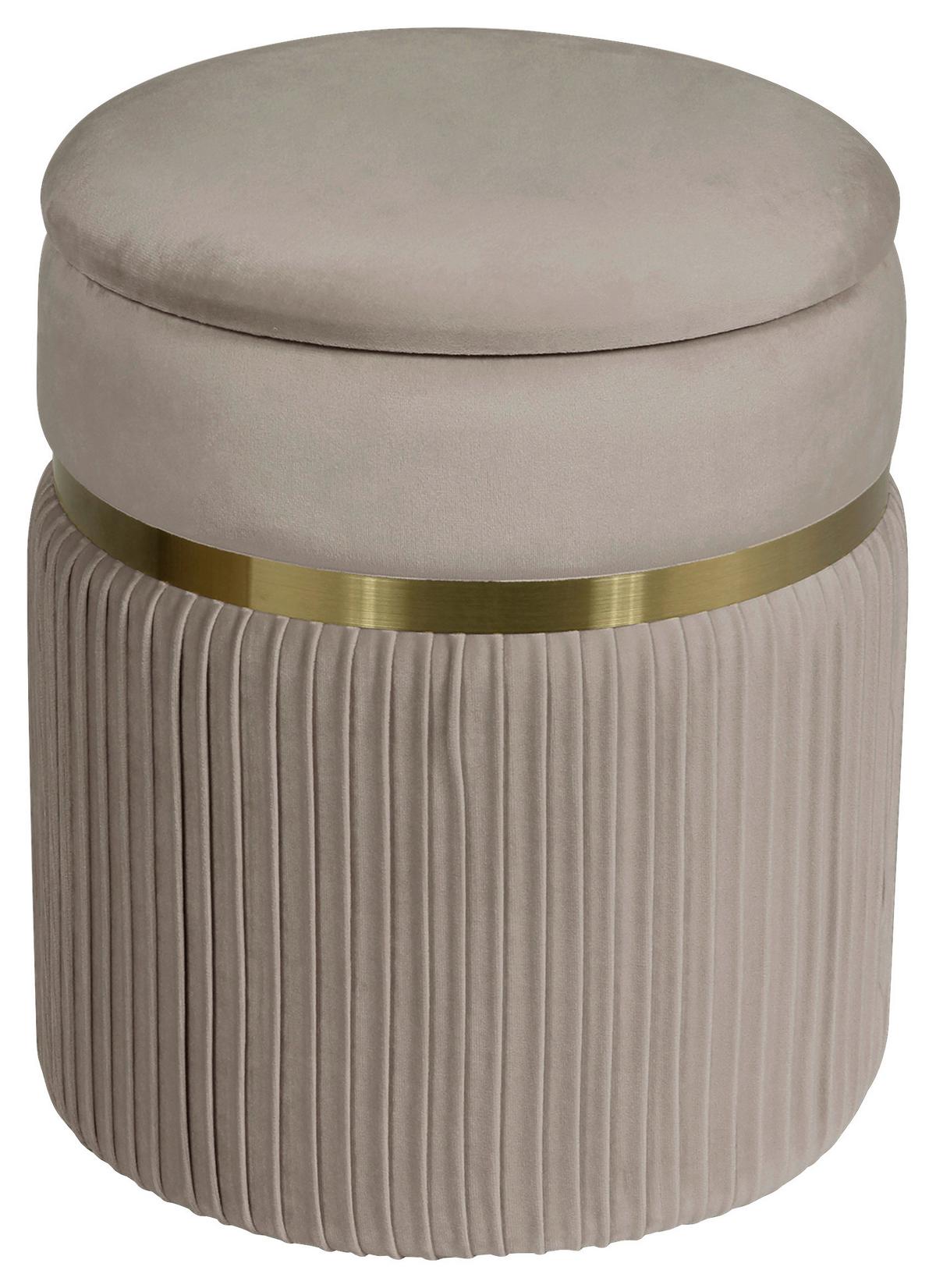 Hockerset Zora 325 - Taupe/Goldfarben, Konventionell, Kunststoff/Textil (31,5/36/38/44/31,5/36cm) - Kayoom