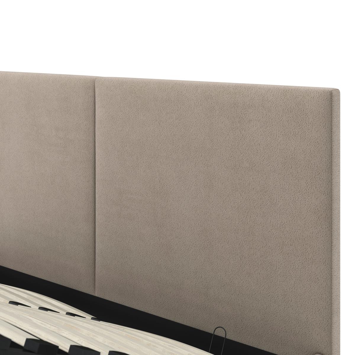 Polsterbett Mila ca. 180x200 cm Taupe Stauraum - Taupe/Schwarz, MODERN, Holz/Holzwerkstoff (180/200cm) - Bessagi Home