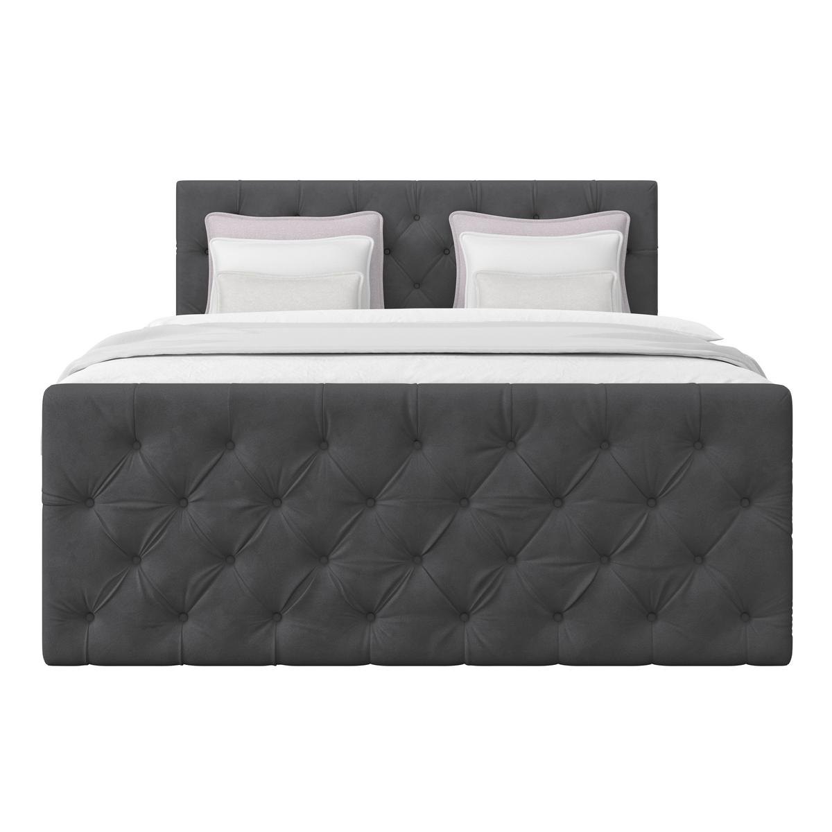 Boxspring Krevet Elio - boje grafita/bež, Romantično / ladanjski, tekstil/plastika (160/200cm) - Modern Living