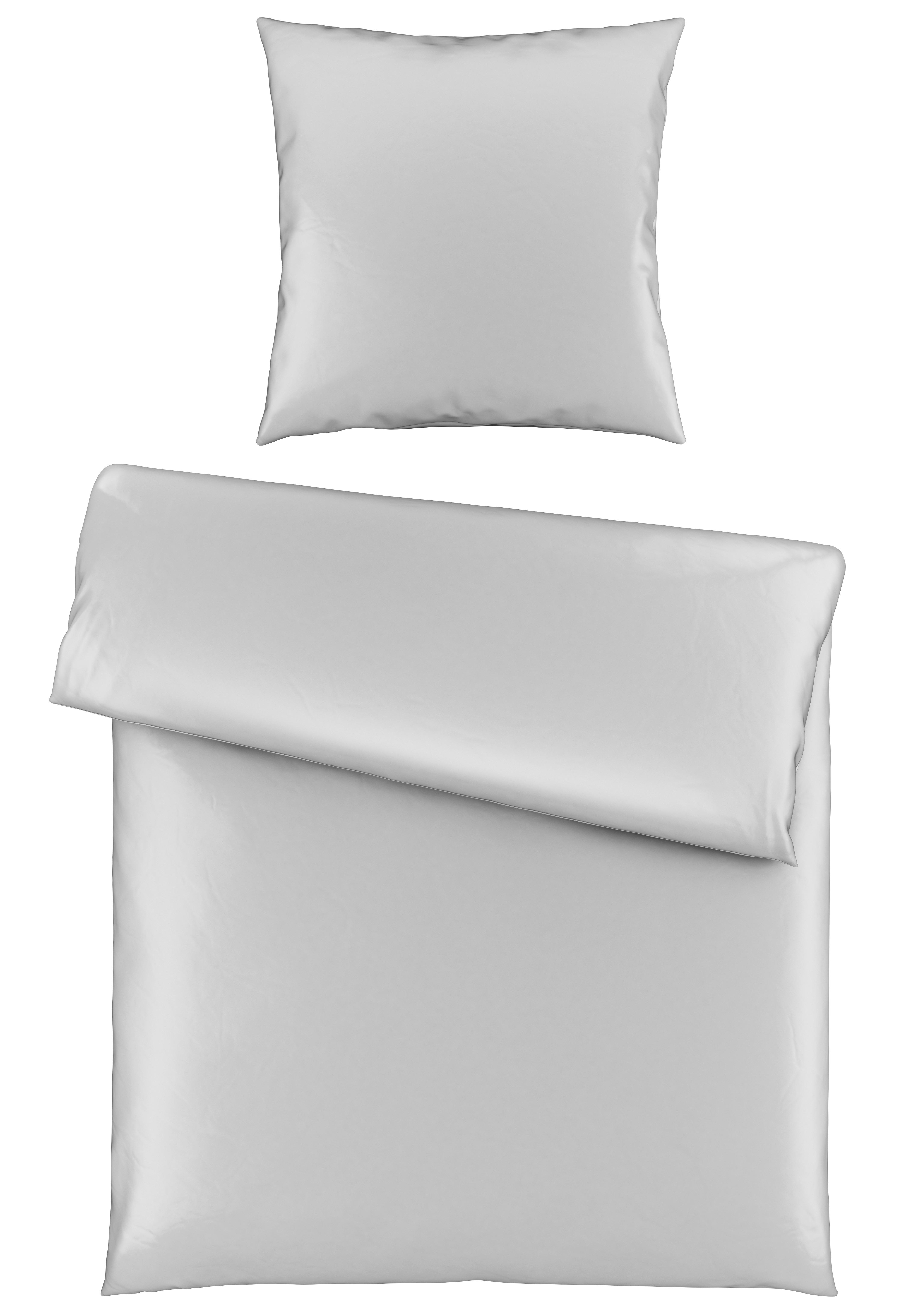 Bettwäsche Alex Uni ca. 135x200cm - Platinfarben, MODERN, Textil (135/200cm) - Premium Living