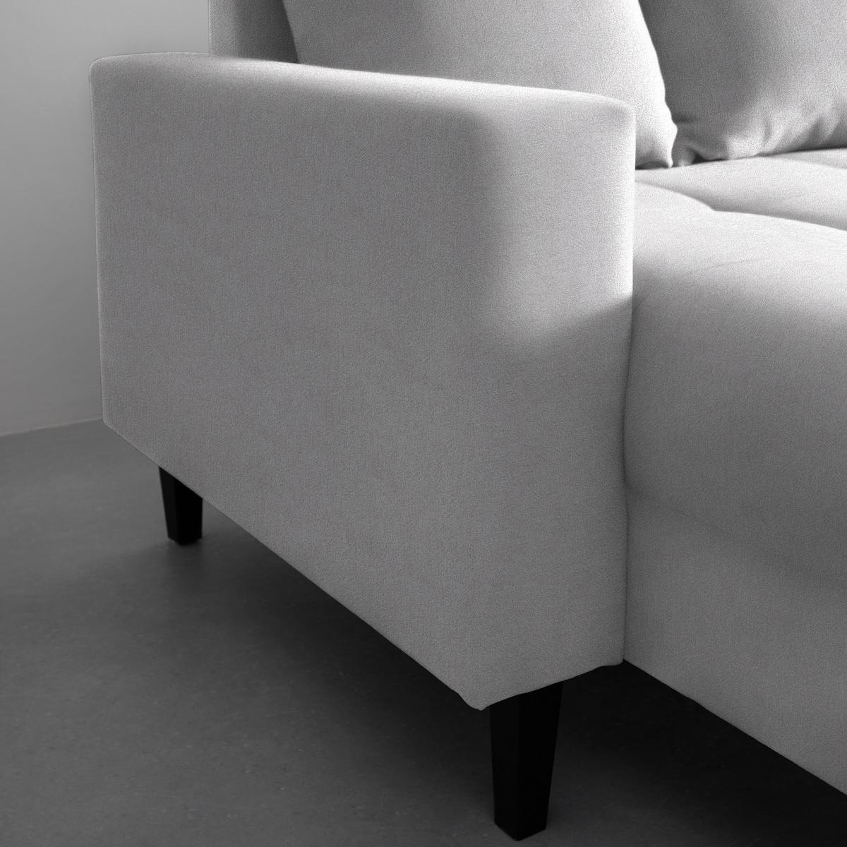 Ecksofa Boston Silberfarben - Silberfarben/Schwarz, KONVENTIONELL, Holz/Textil (215/92/160cm) - Based