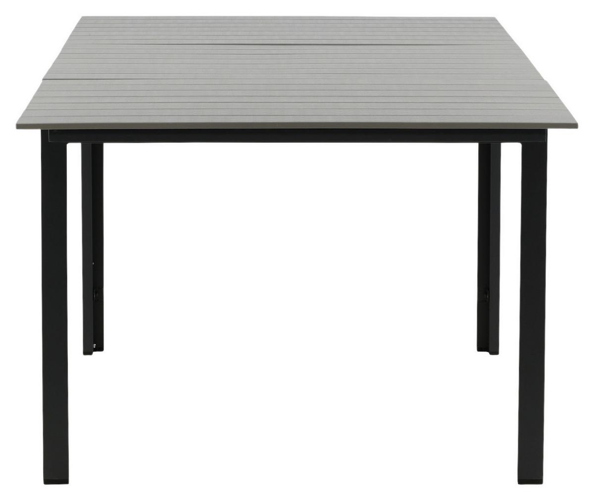 Gartentisch Levels ca. 160x100x75 cm Grau/Schwarz - Schwarz/Grau, KONVENTIONELL, Metall (160/100/75cm) - Gardenson