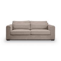 3-Sitzer-Sofa Almera Beigebraun - Beigebraun/Schwarz, Basics, Holz/Textil (241/92/112cm) - MID.YOU