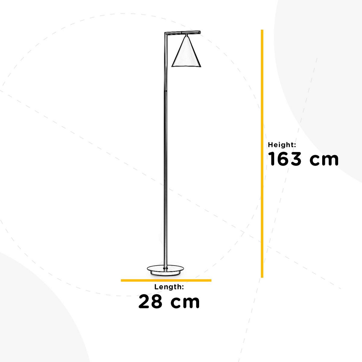 Stehleuchte Taka Schwarz max. 22 Watt - Schwarz, Design, Metall (28/25/163cm)