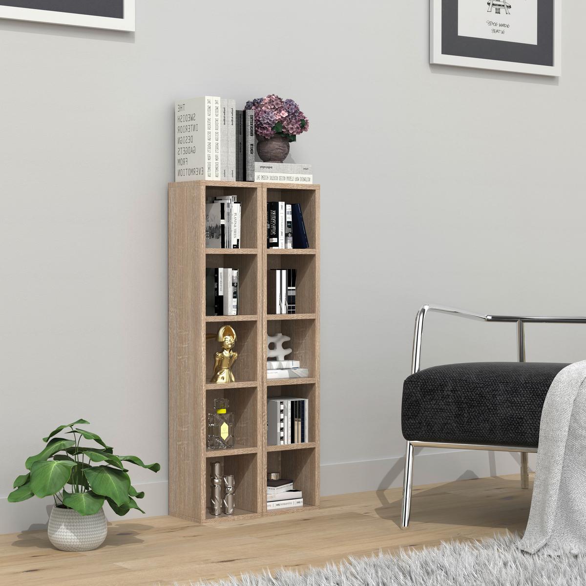 Regal Megosa S, Barva Hrasta - hrast sonoma, Design, leseni material (40/94/17cm) - MID.YOU