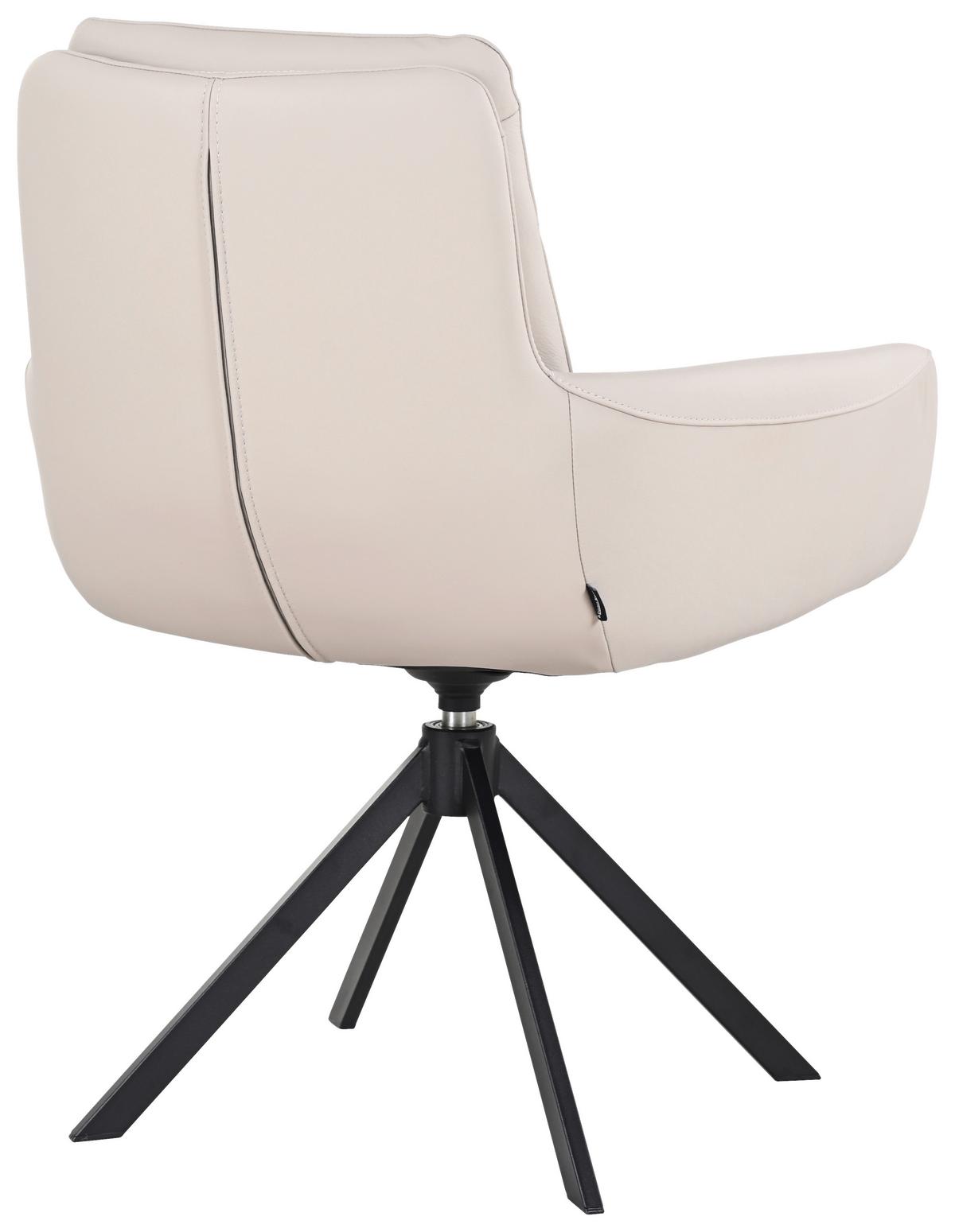 KRZESŁO Z PODŁOKIETNIKAMI EVEREST -EXKLUSIV- - czarny/taupe, Design, skóra/metal (62,5/86,5/66,5cm) - Dieter Knoll