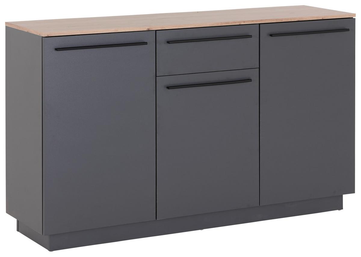 Comodă ALASKA 2 - stejar Artisan/antracit, Modern, material pe bază de lemn (150/90,9/42cm) - Modern Living