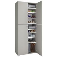 Schuhschrank Lona XXL ca.710x182x37cm Grau - Silberfarben/Schwarz, KONVENTIONELL, Holzwerkstoff/Kunststoff (70/182/37cm) - MID.YOU