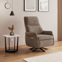 Elektrischer Relaxsessel Alice mir Liege- und Relaxfunktion - Schwarz/Braun, MODERN, Holz/Textil (76/110/90cm) - Bessagi Home