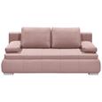Sofa mit Schlaffunktion in Rosa 'Norman LUX.3DL' - Pink/Silberfarben, KONVENTIONELL, Holzwerkstoff/Kunststoff (208/95/105cm) - Livetastic Sofa mit Schlaffunktion in Rosa 'Norman LUX.3DL' - Pink/Silberfarben, KONVENTIONELL, Holzwerkstoff/Kunststoff (208/95/105cm) - Livetastic