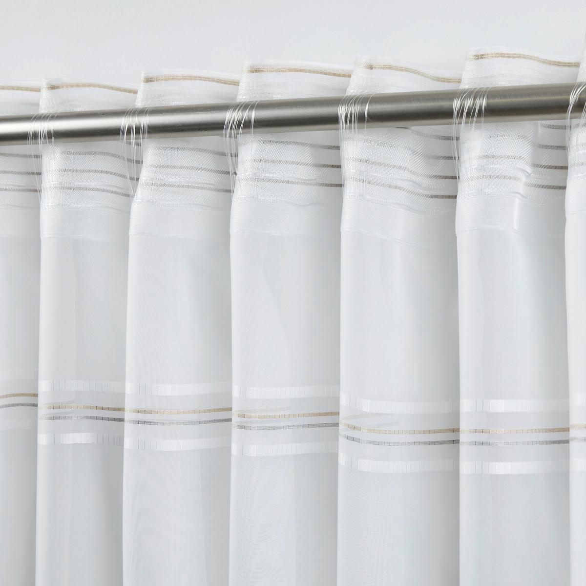Perdea prefabricată Louis - maro/alb, Konventionell, textil (140/245cm) - Modern Living