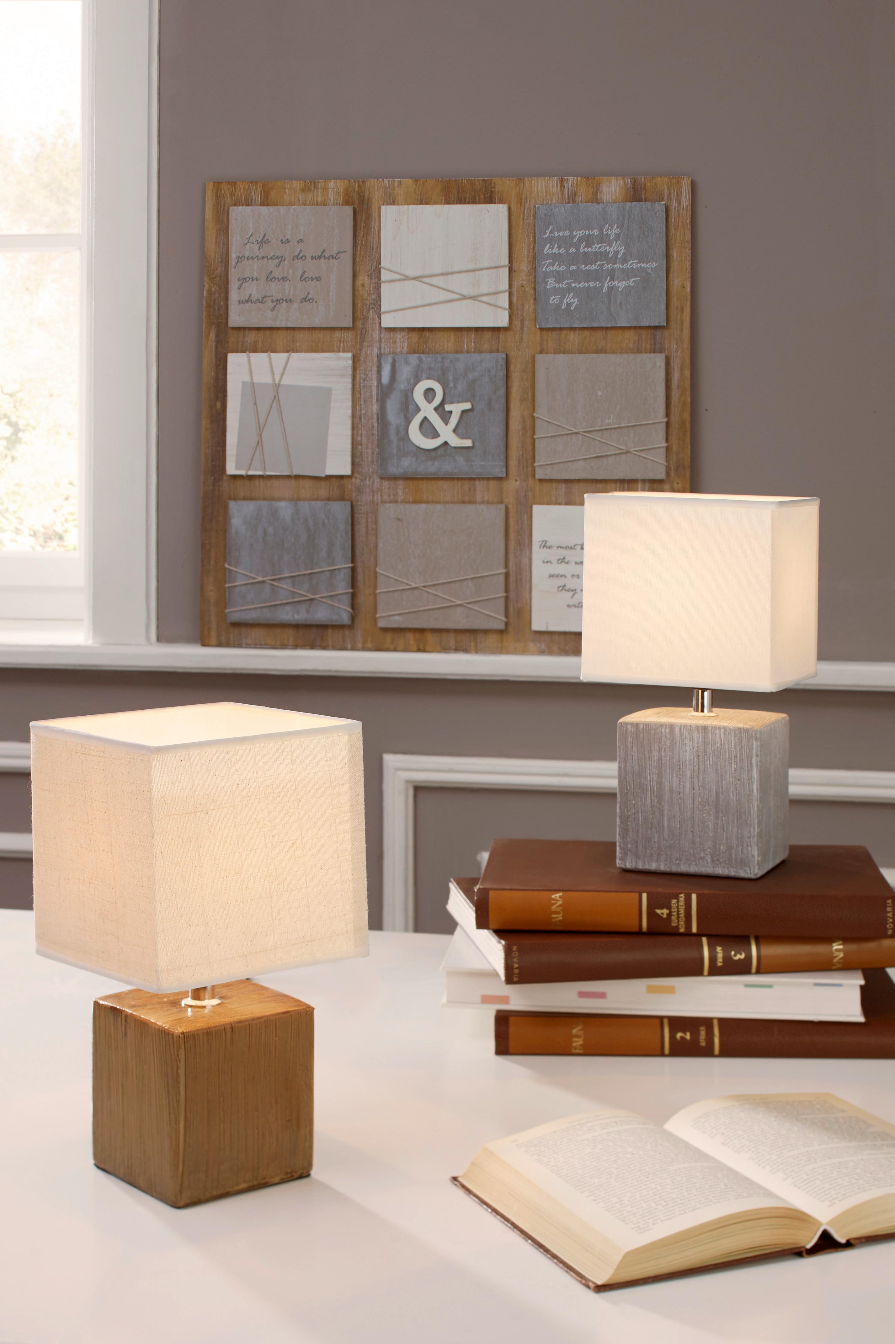 BORDSLAMPA WANDA - beige/mörkbrun, Modern, textil/keramik (15,5/28,5cm) - Mömax