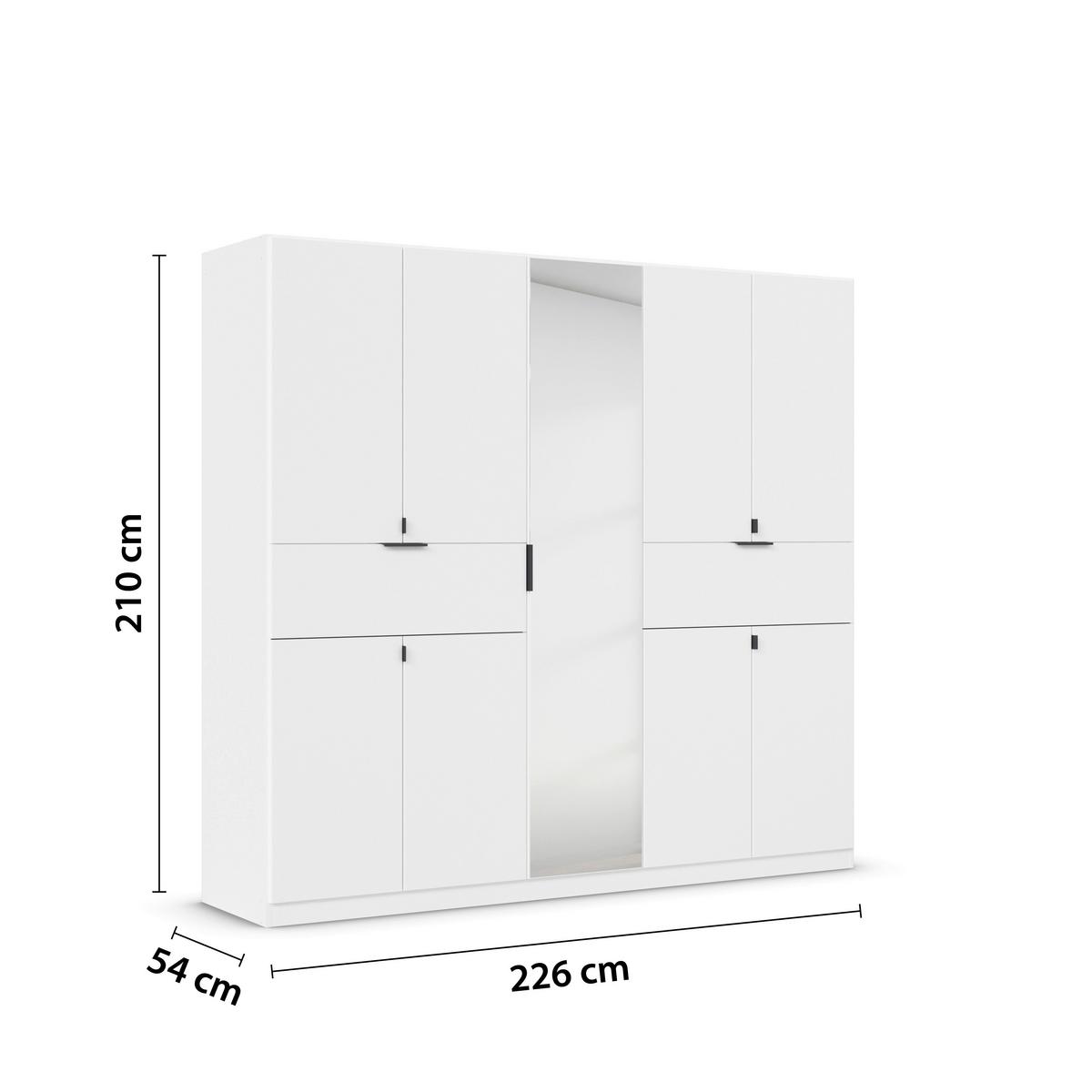 Ormar S Klasičnim Vratima Ticao - bijela/siva, Moderno, drvni materijal/metal (226/210/54cm) - Modern Living