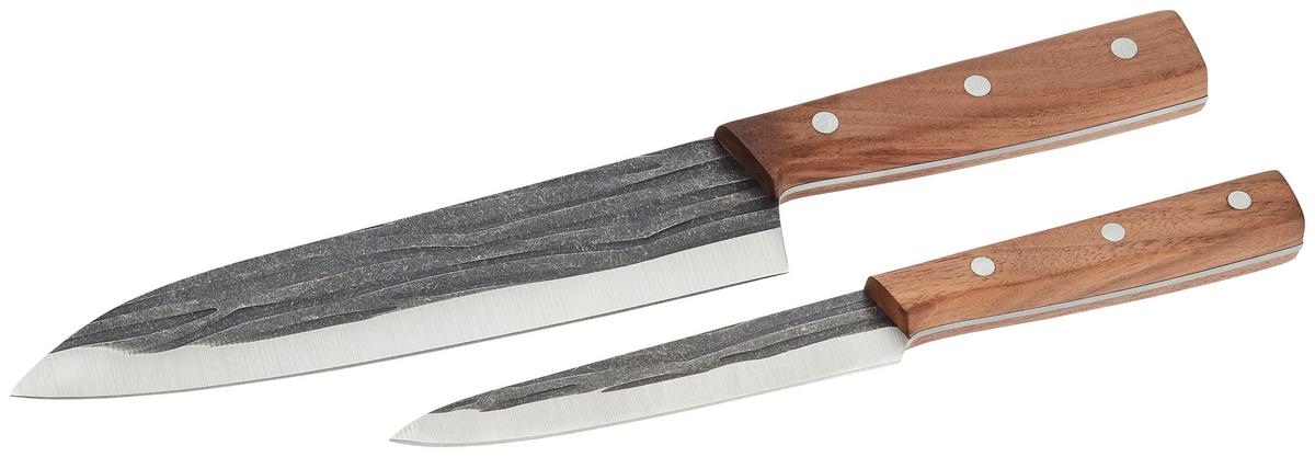 Késkészlet Kenshin - fekete/diófa színű, Romantik / Landhaus, fém (33/12cm) - Premium Living