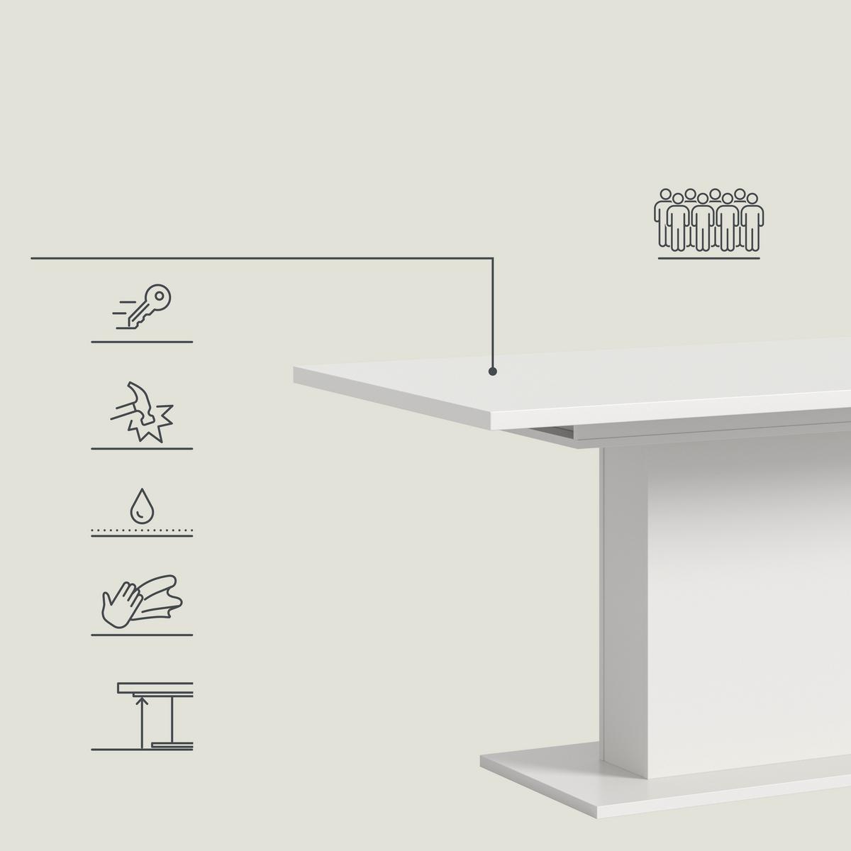 ESSTISCH MARLON 150 AZ - Weiss, Konventionell, Holzwerkstoff (150-190/90/76cm) - MID.YOU