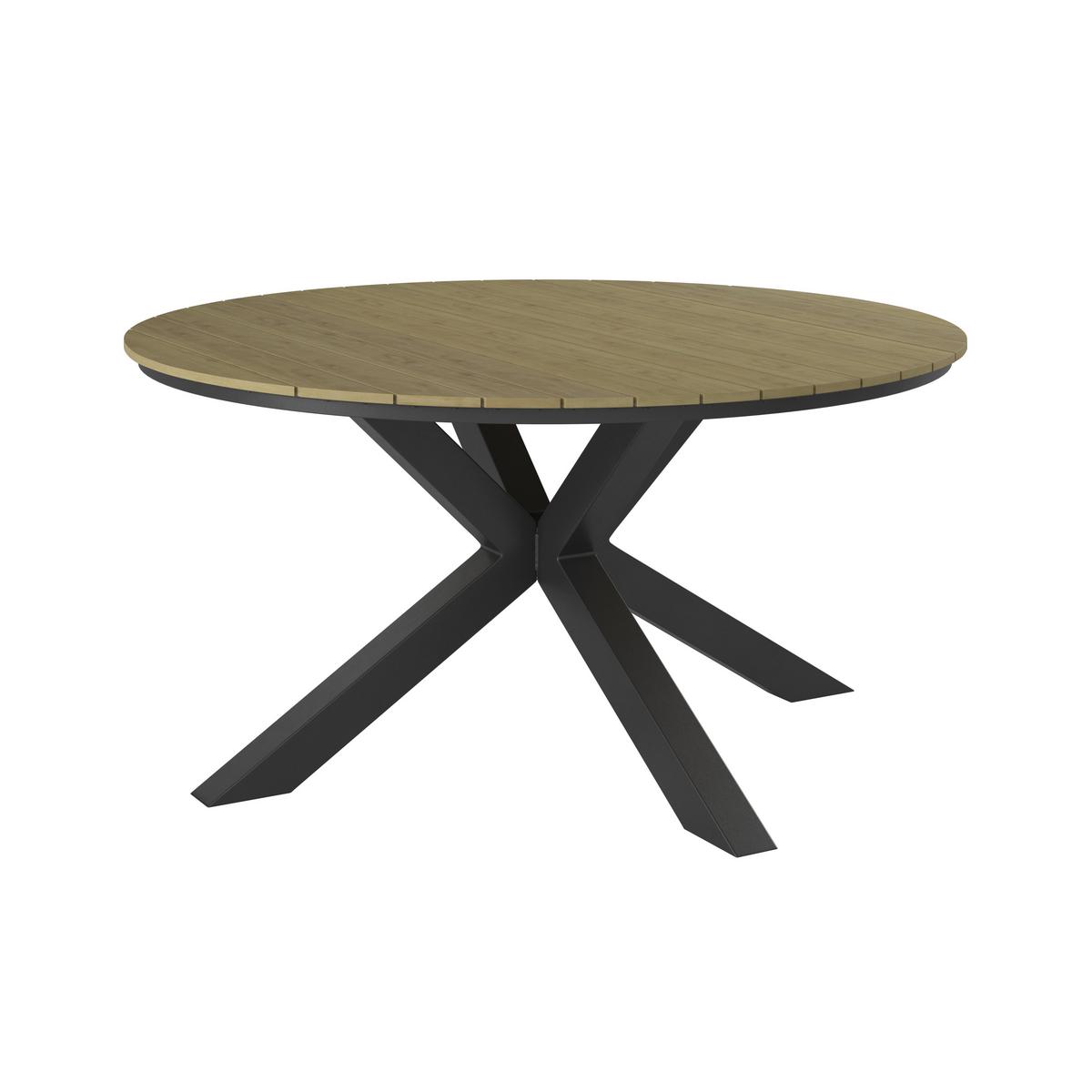 STÓŁ OGRODOWY PICONE - kolor naturalny/ciemnoszary, Modern, tworzywo sztuczne/metal (150/75/150cm) - Ambia Garden