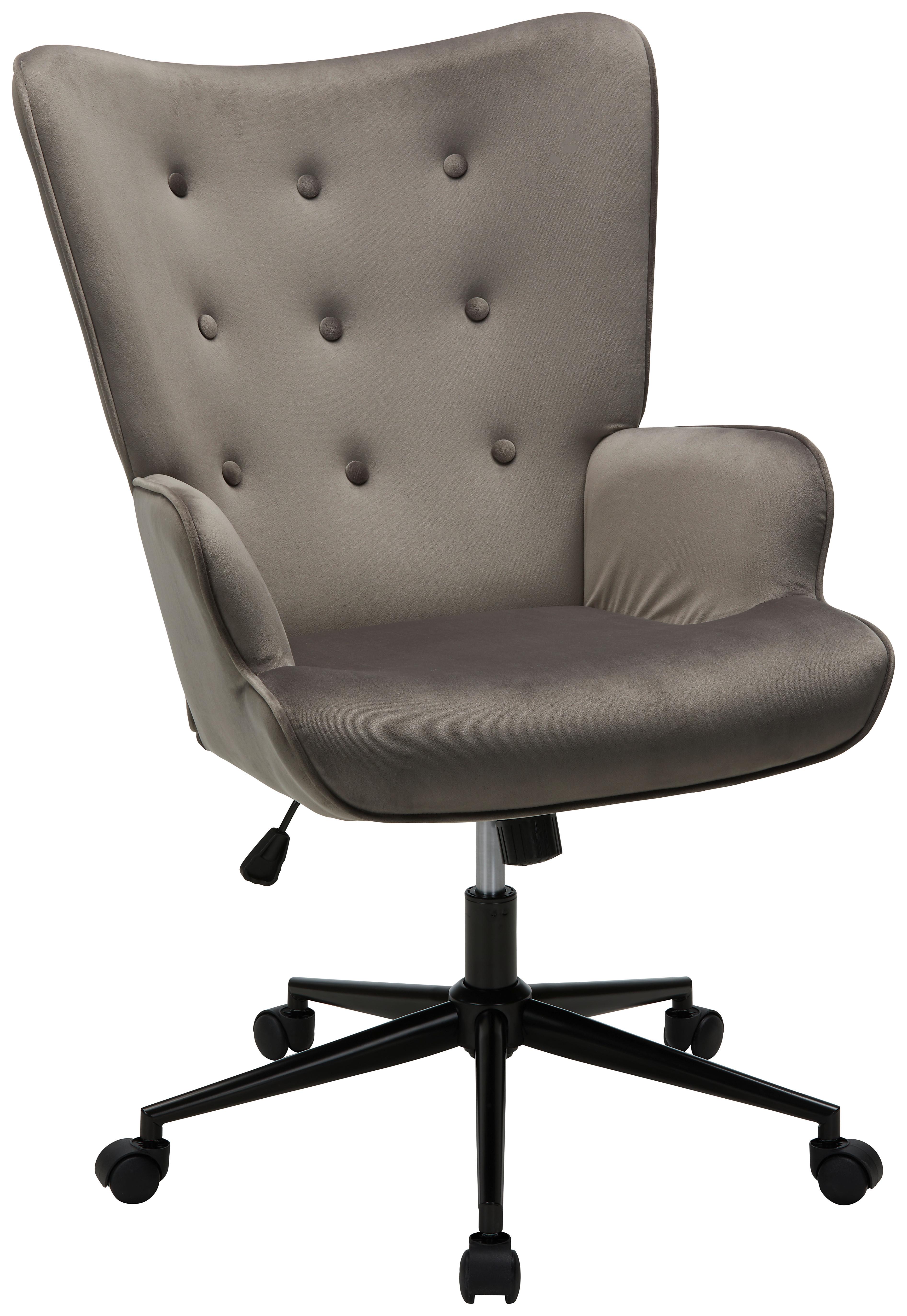Chefsessel in Dunkelgrau - Chromfarben/Dunkelgrau, Modern, Textil/Metall (68/102/76cm) - Mömax
