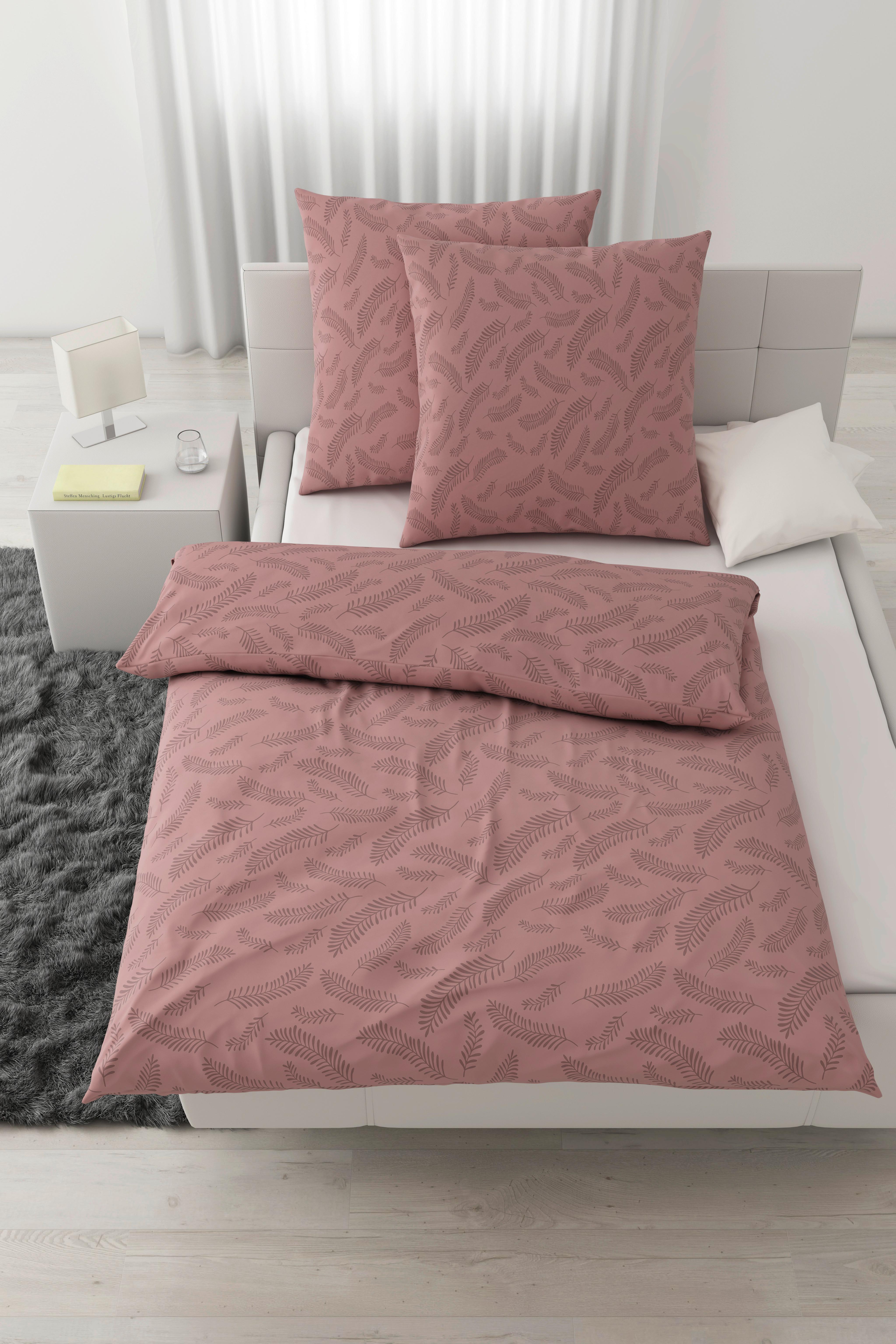Bettwäsche Ferns XXL Mauve ca. 200x200cm - Mauve, MODERN, Textil (200/200cm) - Mömax