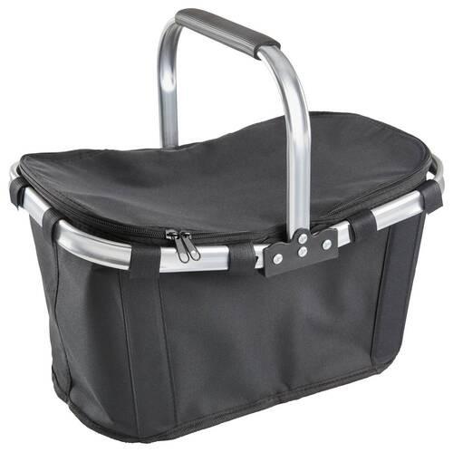 Bevásárlókosár Emma - ezüst/fekete, műanyag/textil (43/28/23cm) - Modern Living
