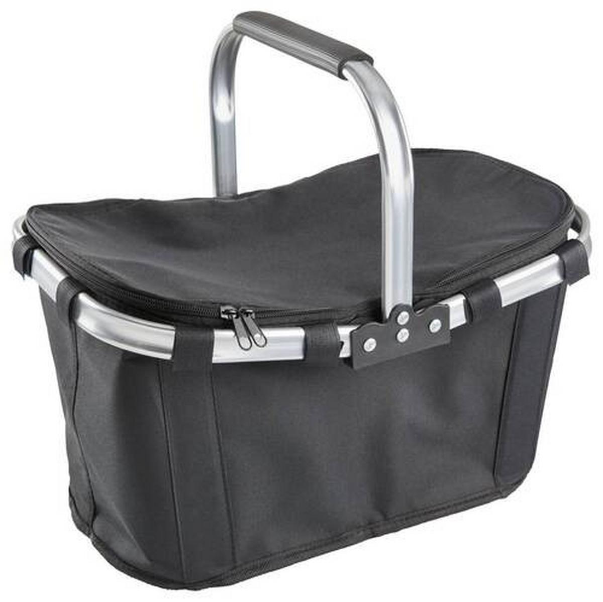 Bevásárlókosár Emma - fekete/kék, műanyag/textil (43/28/23cm) - Modern Living