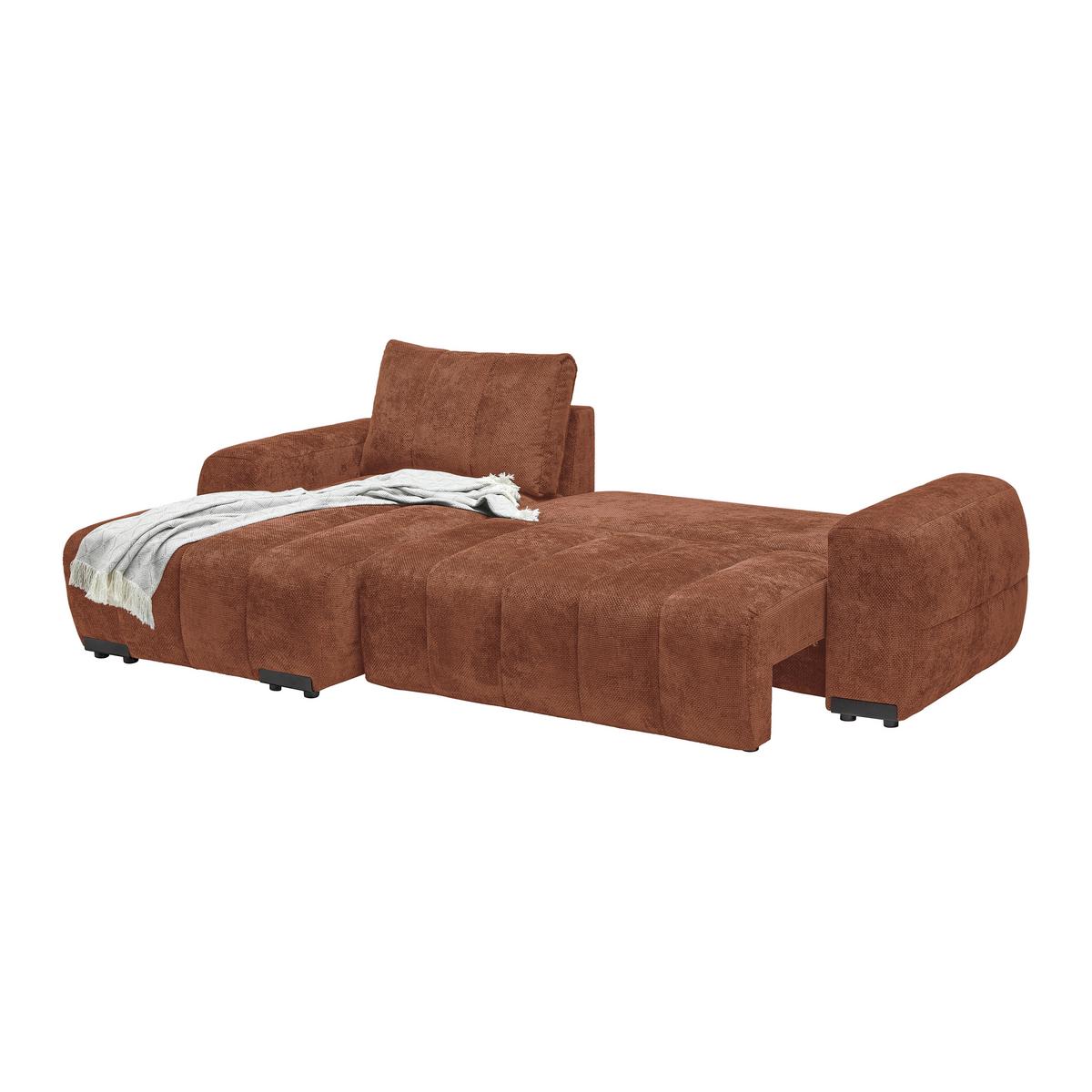 Wohnlandschaft Bolonia Terracotta - Schwarz Hochglanz/Terracotta, MODERN, Textil/Metall (166/93/273cm) - Mömax