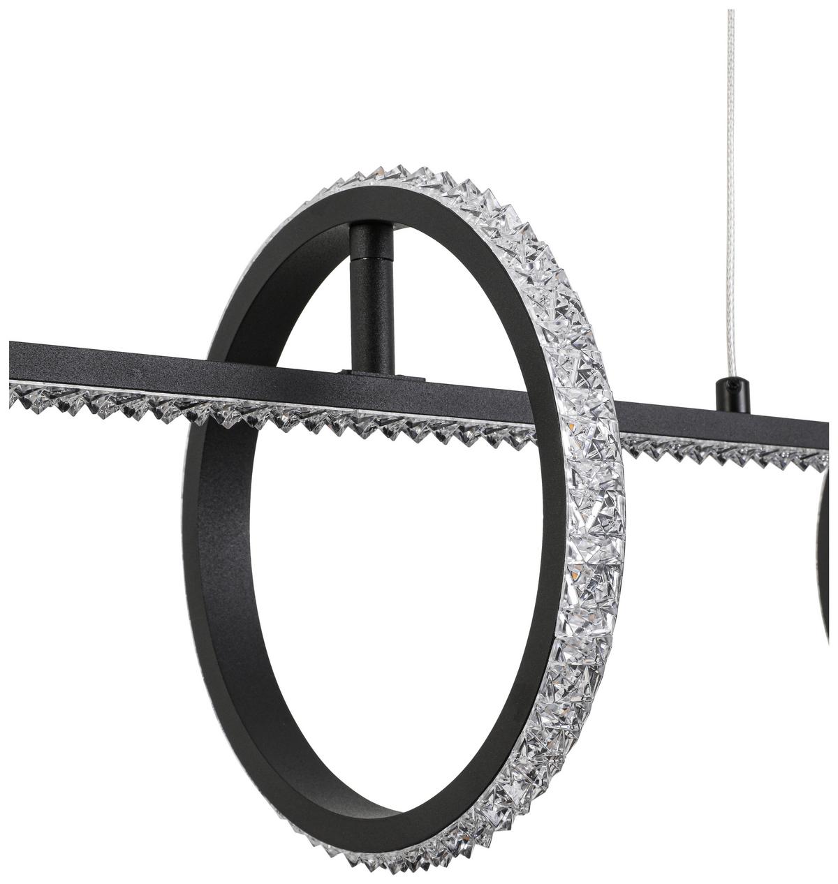 Lampă suspendată cu LED Ulo - negru, Modern, plastic/metal (80/20/120cm) - Modern Living