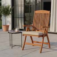 Gartenklappsessel Maracaibo Naturfarben Echtholz - Naturfarben, KONVENTIONELL, Holz (58/110/67cm) - Gardenson