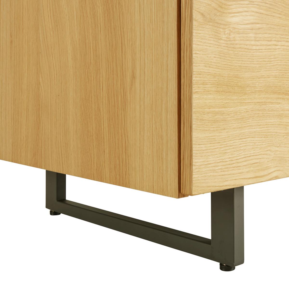 TV-Element Stockholm in Wildeiche - Wildeiche/Schwarz, MODERN, Holzwerkstoff/Metall (203/59/50cm) - Premium Living