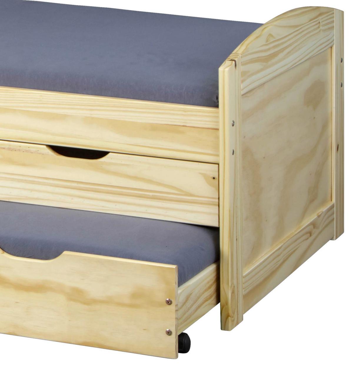 Ausziehbett Marinella Kiefer - Kieferfarben, Basics, Holz/Kunststoff (90/200cm) - MID.YOU