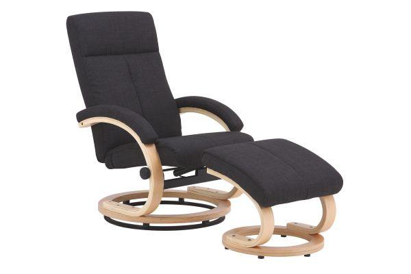 Tv-fotelj Niklas, Temno Siva, Masivno, Tabure - temno siva/naravne barve, Moderno, kovina/tekstil (66/98-86/80-110cm) - Ondega