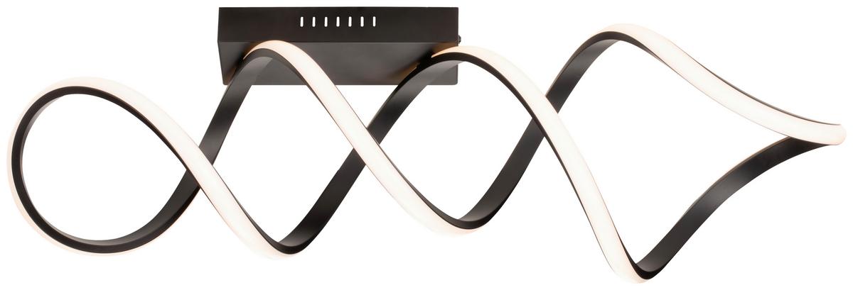 Plafonieră cu LED Ubop - negru, Modern, metal (60/18/23cm) - Modern Living