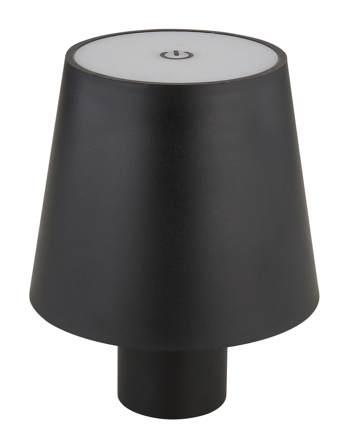 AKKU-TISCHLEUCHTE 58438GS - Opal/Schwarz, Trend, Kunststoff/Metall (10,6/13cm) - Globo