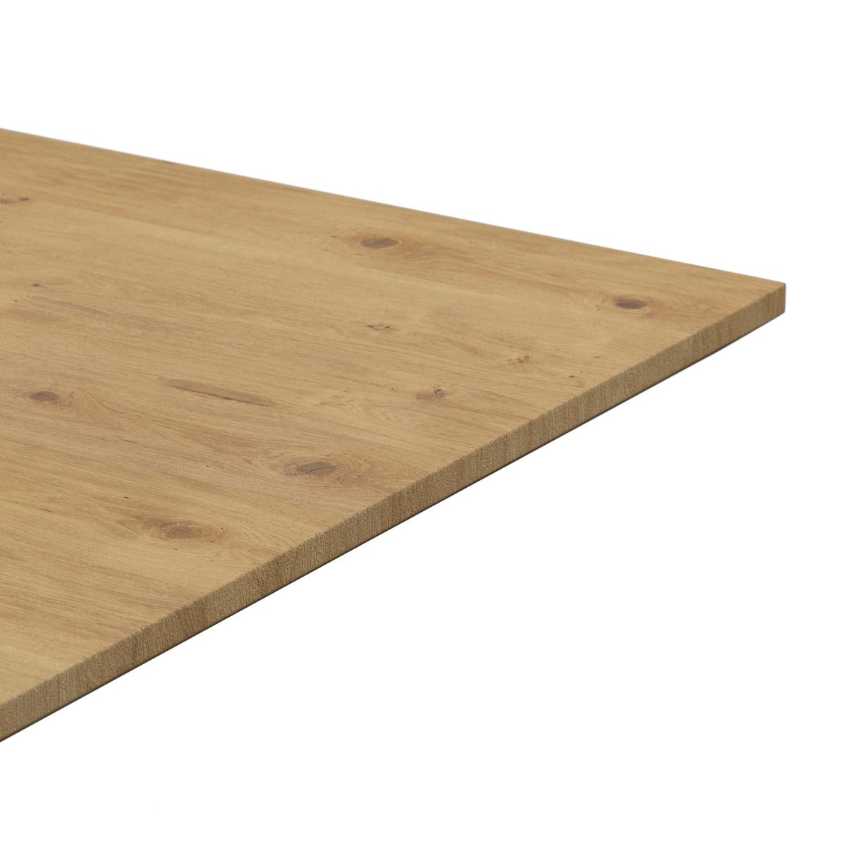 Esstisch ausziehbar Aki Eichefarben MDF - Eichefarben/Schwarz, MODERN, Holzwerkstoff/Metall (140-180/76/80cm) - Bessagi Home