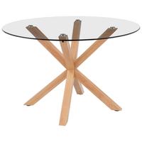 Jedilna Miza Nara, Barva Hrasta, Ø 119 - barve hrasta/prozorno, Moderno, kovina/steklo (119/75,5cm) - P & B